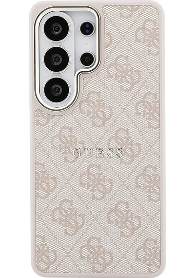 Galaxy Uyumlu S26 Ultra Kılıf Guess Lisanslı M-safe Uyumlu Pu Deri 4g Desenli Yazı Logolu Kapak Pembe Pembe