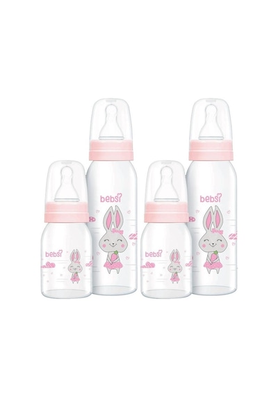 Bebsi Cam Biberon Seti Pembe 250ml+125ml 2 Li Set