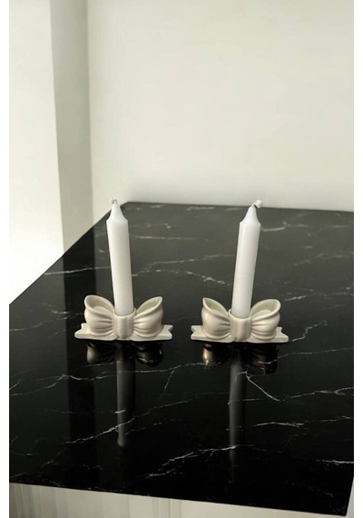 Bernami Mumluk Şamdanpinterest 2'li Papyon Minimalist Dekoratif Mumluk Mumsuz Diğer