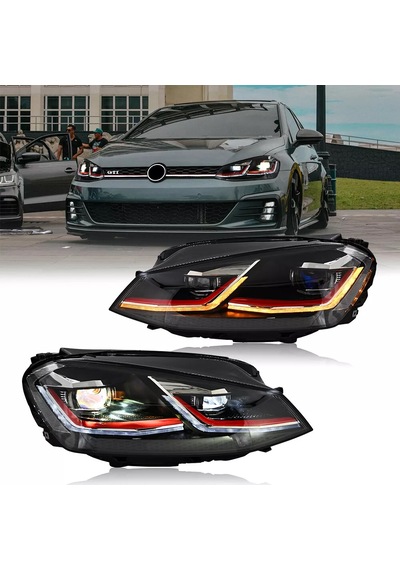 Vw Golf 7 2013-2016 Kırmızı J Ön Far