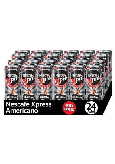 Nescafe Xpress Americano Şekersiz Soğuk Kahve 250 Ml X 24 Adet Hazır