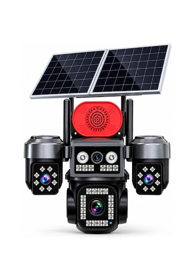 Hieasy 84-gz 8mp 4 Kamera 4g Solar Sim Ptz Sesli Akıllı Hibrit Zoom Güvenlik Kamera 7/24 Koruma