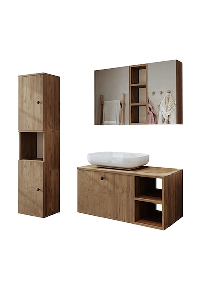 Lavabolu Mdf 95 Cm Lotus Çekmeceli Banyo Dolabı Atlantik Çam