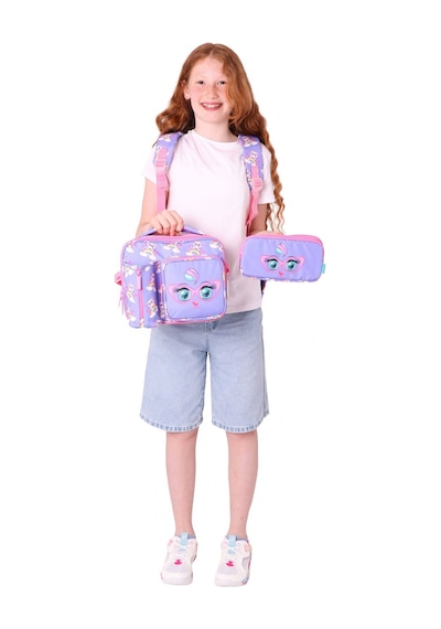 Kaukko Kids 3d Kedi Şekilli Kız Çocuk Üçlü Okul Çantası Seti/takımı - Mor Pembe L5236+l7236+l8236 Mor - Pembe