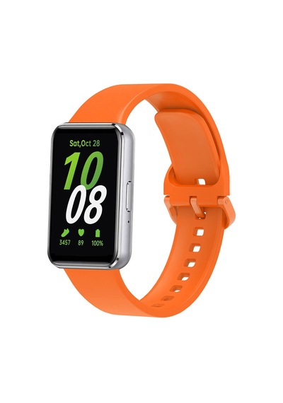 Samsung Galaxy Uyumlu Fit 3 Silikon Kordon Omsy Krd-110 Strap Kayış-turuncu