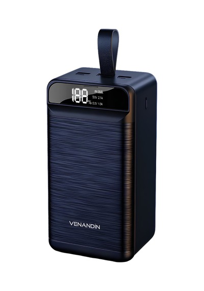 Venandin Pwb80a1 80.000 Mah Powerbank 22.5w Hızlı Şarj Entegre Kablolu, Led Göstergeli, Çoklu Çıkış Siyah