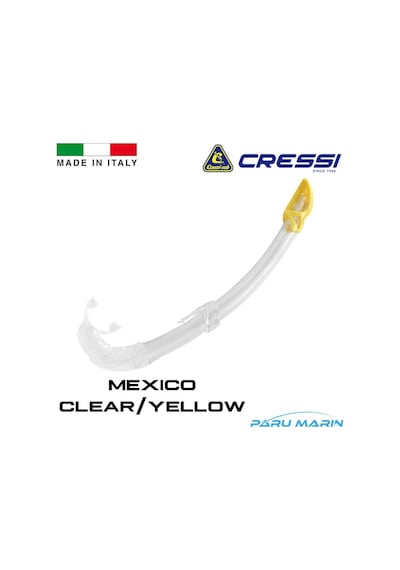 Parumarin Cressi Mexico Şnorkel Şeffaf / Sarı