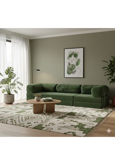 Herev 300x100 Sünger Köşe Koltuk Takımı / Yatak Olur Kanepe / Yıkanabilir Fitilli Kadife Kumaşlı Şark Köşe Yeşil Herev 300x100 Sünger Köşe Koltuk Takımı / Yatak Olur Kanepe / Yıkanabilir Fitilli Kadife Kumaşlı Şark Köşe Yeşil