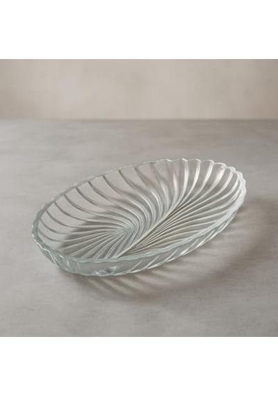 6'li Oval Desenli Cam Kase Sunum Seti Şık Ve Dayanıklı Çerezlik, Tatlı Kasesi, Meze Ve İkramlık Sunum Tabakl Diğer