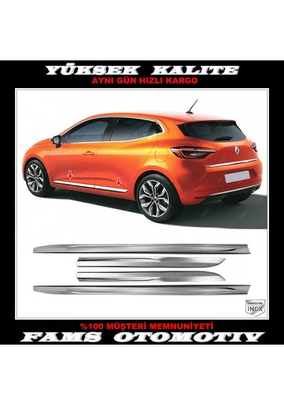 Renault Clio 5 Hb Krom Yan Kapı Çıtası 4 Prç P.Çelik 2019 Üzeri