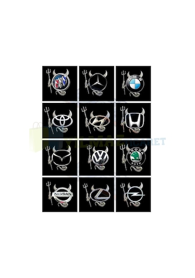 Volkswagen Opel Bmw Mercedes Toyota Honda Hyundai Şeytan Devil Logo 3D Oto Sticker Tüm Araçlar