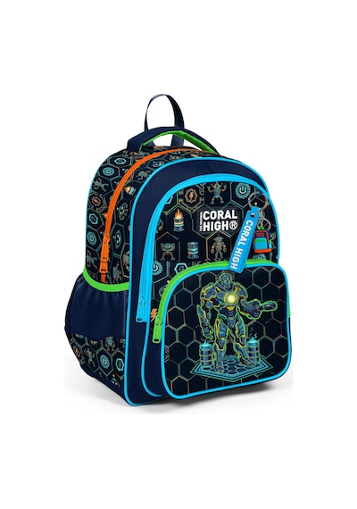 Coral High Kids Lacivert Robot Desenli 3'lü Okul Çanta Seti Set0133246 Amber