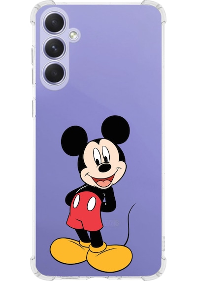 Samsung Galaxy M15 İle Uyumlu Mickey Mouse 2 Baskılı Şeffaf Köşe Korumalı Antişok Kılıf