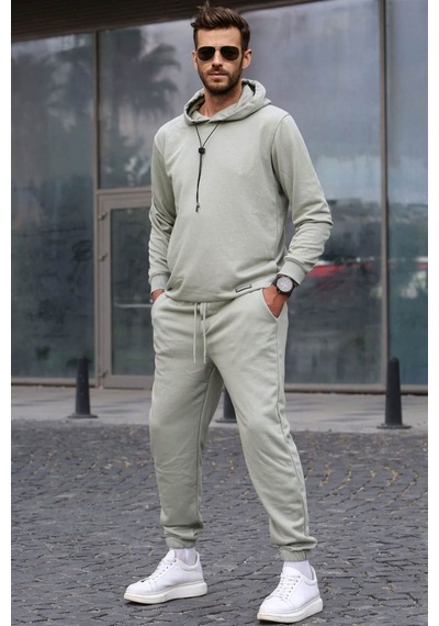 Madmext Mint Yeşili Kapşonlu Basic Eşofman Takımı 5908 Mint Yeşili