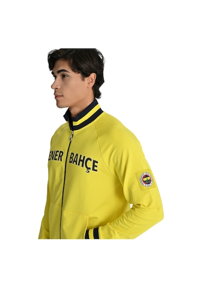 Fenerium Fenerbahçe Sarı Tribün Uv Baskılı Arma Detay Erkek Sweatshirt Lacivert Açık