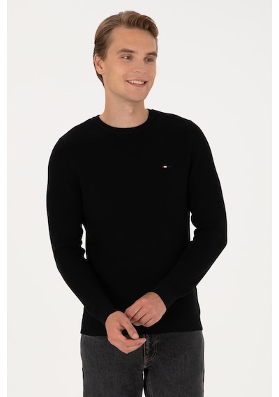 U.S. Polo Assn. Erkek Slim Fit Bisiklet Yaka Siyah Basic Kazak 50313667-VR046