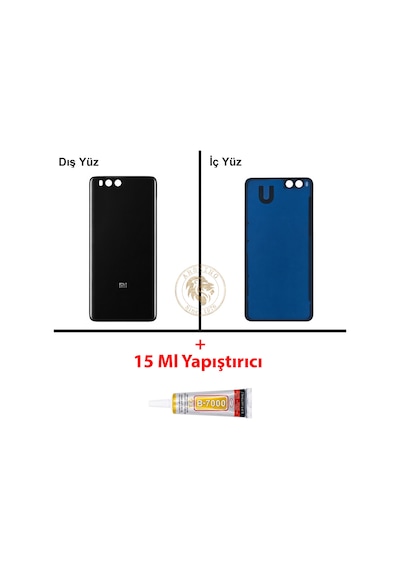 Xiaomi Mi Note 3 Siyah Arka Pil Kapağı Batarya Kapağı Lazer Kesim + B-7000 Yapıştırıcı Çok Renkli