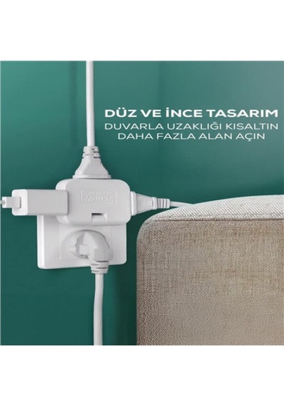 Katlanır Priz 3 Gözlü Standart