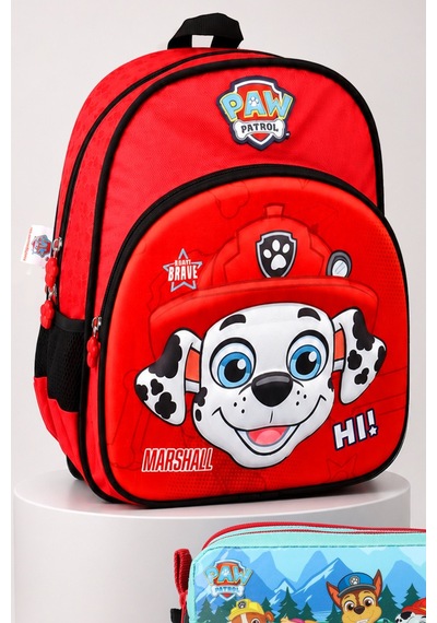 X Dekomus Lisanslı Paw Patrol Marshall 35 Cm Küçük Boy Anaokul Çantası Ve Kalem Çantası Seti Açık Gri