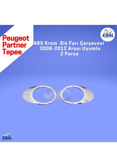 Peugeot Partner Tepee Abs Krom Sis Farı Çerçevesi 2 Parça 2008-2012 Model Uyumlu