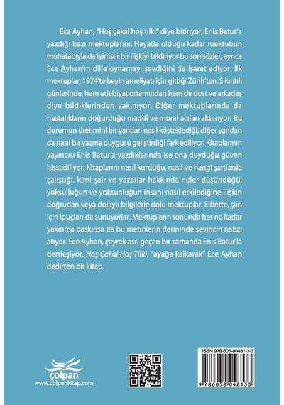 Hoş Cakal Hoş Tilki - Enis Batur'A Mektuplar 1975-2002