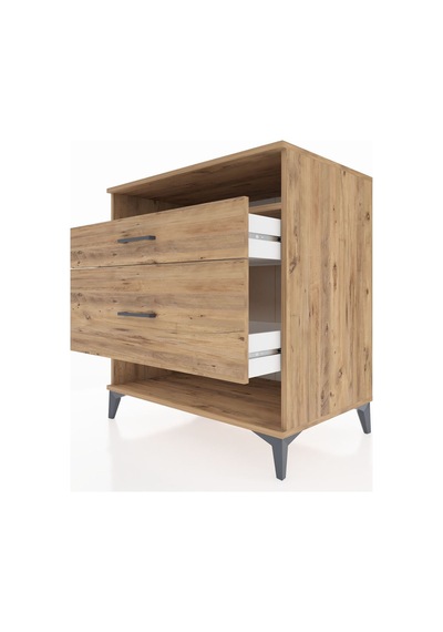 Kronos Şifonyer Tek Raflı 2 Çekmeceli 88x59x96 Çam-çam Atlas Çam