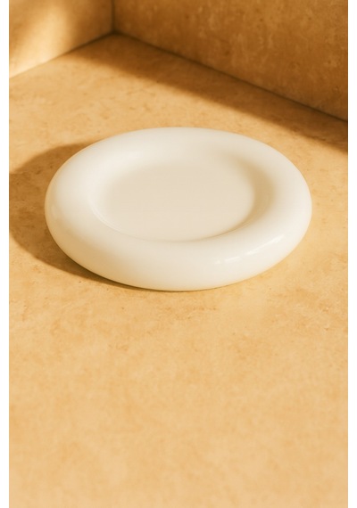 Seramik Küçük Boy Parlak Beyaz Donut Tatlı Tabağı Beyaz - 762042628 Beyaz