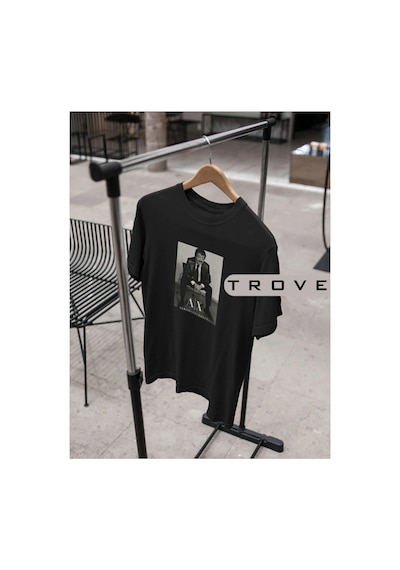 Tarzsokak Unısex Kadın Erkek Müslüm Gürses Katalog %100 Pamuk Baskılı Siyah Beyaz T-shirt S
