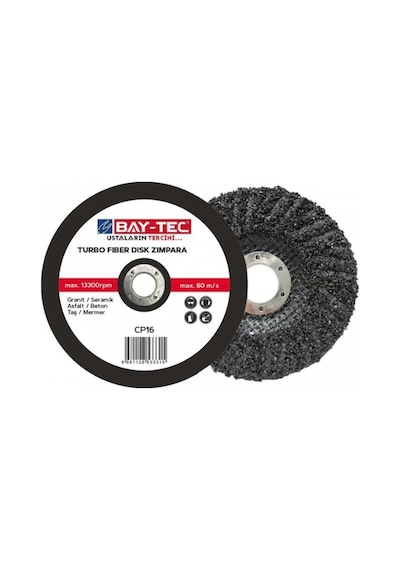 Bay-tec Turbo Fiber Disk Zımpara 180 x 22 MM