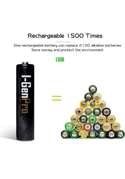 I-Gen G429 4'lü Pil Şarj Aleti + 4 Adet AA Pro 2950 mAh Şarjlı Kalem Pilli Set
