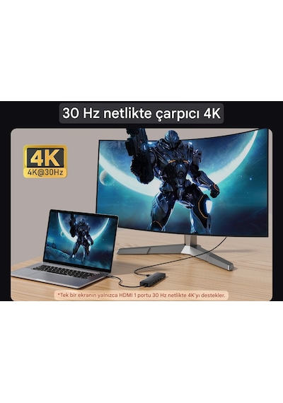 Lemorele 13'ün 1'i 4k30hz Hdmı/usb 3.0/pd 100w/3.5 Mm/vga/sd/tf K