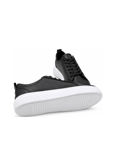 Yalçın Erkek Beyaz Bağcıklı Ortopedik Günlük Sneaker Spor Ayakkabı Kalın Taban Siyah - 919472745 Siyah