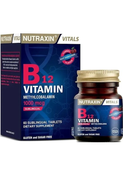 Nutraxin B12 Vitamini 1000 Mcg - Dil Altı Tableti - Hızlı Emilim