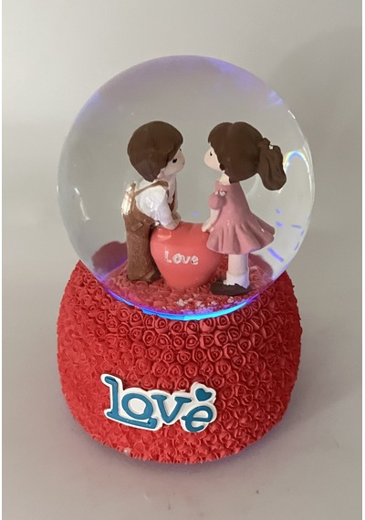 Love Sevgililer Işıklı Ve Müzikli Kar Küresi