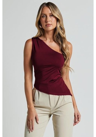 Seeh Bordo Tek Omuzlu Basic Kadın Body Sh144