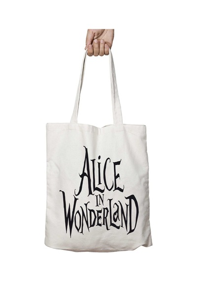 Art Hediye Alice İn Wonderland İki Taraf Kalıcı Yıkanabilir Okul Plaj Omuz Bez Çanta Çok Renkli