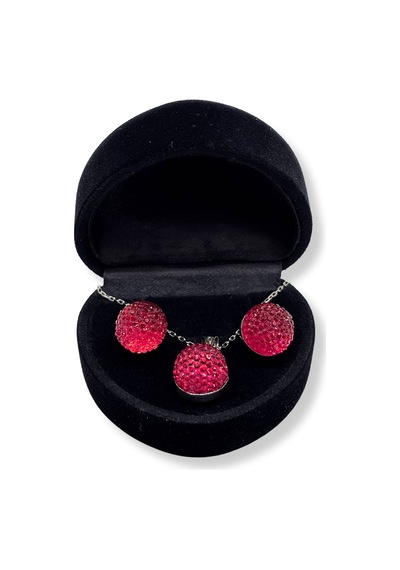 Oya Silver Cherry Işıltılı Gümüş Set&takım