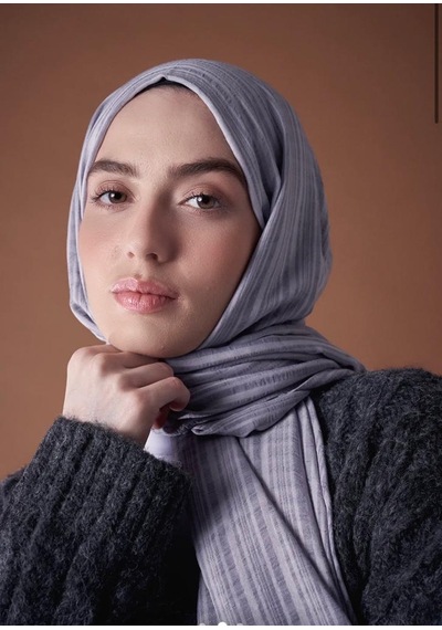 Modakaşmir Misto Pamuk Gri Buz Renk Şal, A.Gri