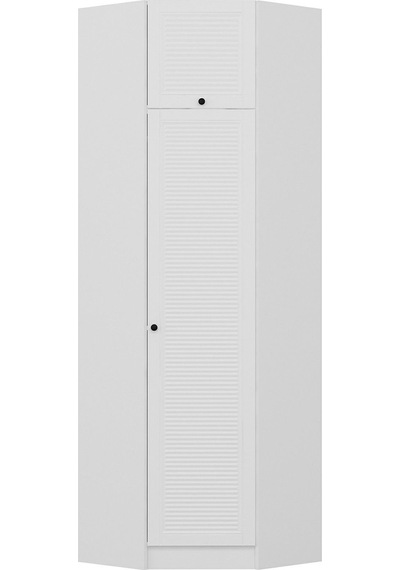 Minar Kale 1 Kapaklı Köşe Dolap Beyaz Mebran Panjur + Yüklük 190cm