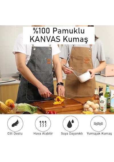 Önlük Biyeli Uzun Belden Gri Çok Renkli
