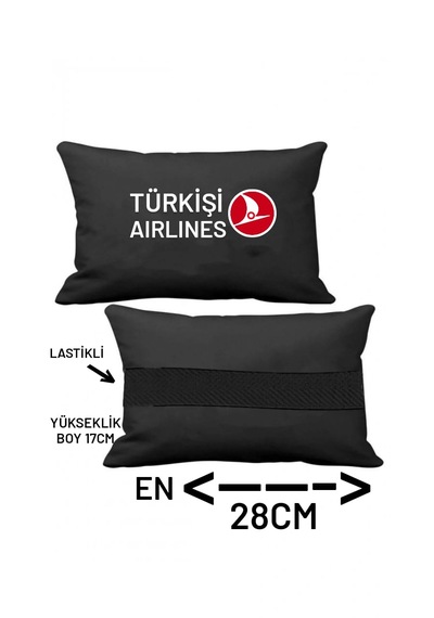 Oto Koltuk Boyun Yastığı Türkişi Aırlınes Baskılı Siyah