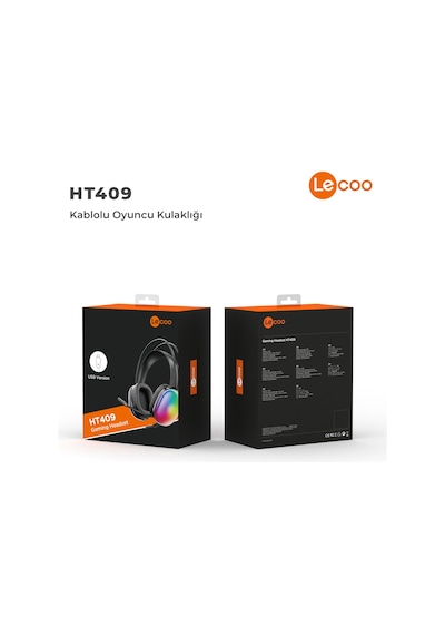 Lecoo HT409 USB Kablolu Mikrofonlu Kulak Üstü RGB Gaming Kulaklık