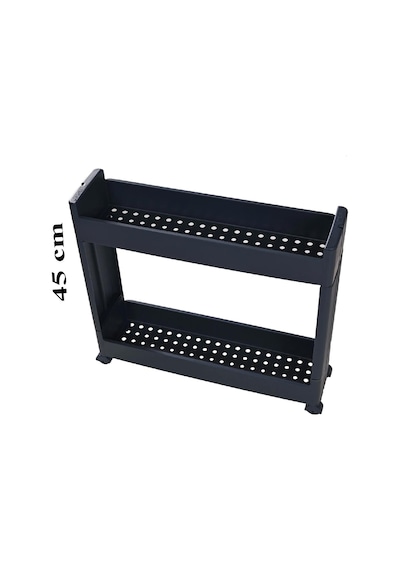 Slim Organizer 2 Katlı Plastik Banyo / Mutfak Düzenleyici Raf Antrasit 49,5 14 45 Cm Antrasit