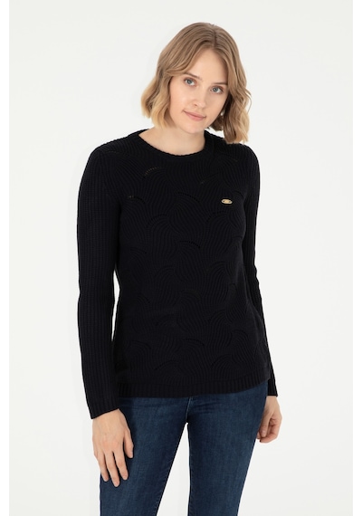 U.S. Polo Assn. Kadın Lacivert Bisiklet Yaka Kazak 50293054-VR033