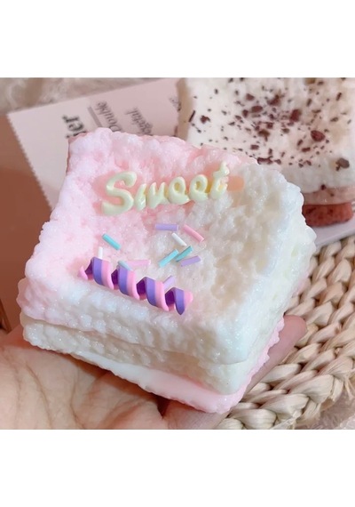 Kek Sukuşi Pembe Renk Pasta Taba Sukuşi Yumuşak Jel Rahatlatıcı 10cm Çok Renkli