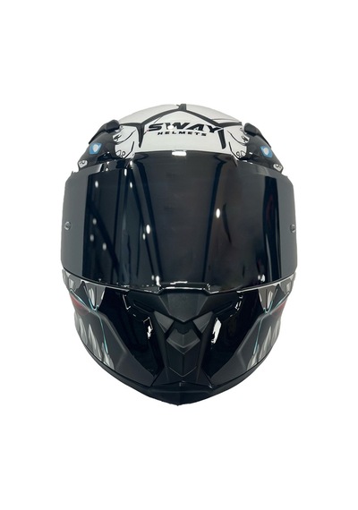 Sway Sw-820 Beast Full Face Kapalı Kask Beyaz - Kırmızı - Siyah