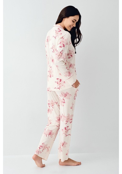 Pierre Cardin Kadın Krem Gömlek Pijama Krem