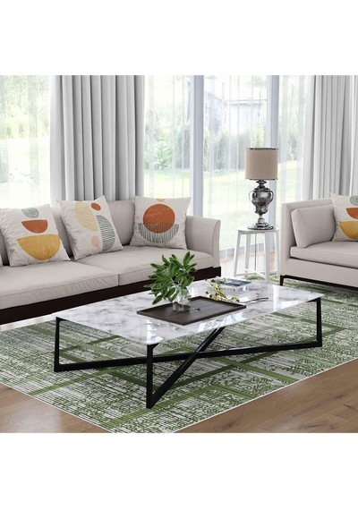 Kaymaz Taban Yıkanabilir Halı Mutfak, Salon, Yatak Odası İçin Modern Dijital Baskı Halı Slnhalı81 - 332 Çok Renkli