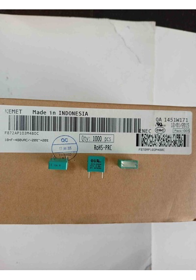 F872ap103m480c 10nf 480vac 10 0.2 Kemet Polyester Kondansatör 27 Adet
