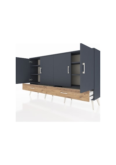 Arges Konsol 6 Raflı 2 Çekmeceli 4 Kapaklı 176x30x99 Antrasit-ant Antrasit-antrasit/çam Arges Konsol 6 Raflı 2 Çekmeceli 4 Kapaklı 176x30x99 Antrasit-ant Antrasit-antrasit/çam